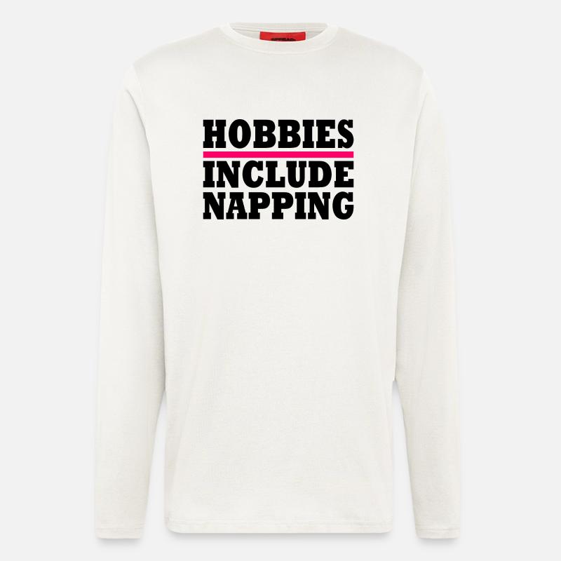 Hobbies include napping - Longsleeve - made by SPREAD  - OFF WHITE