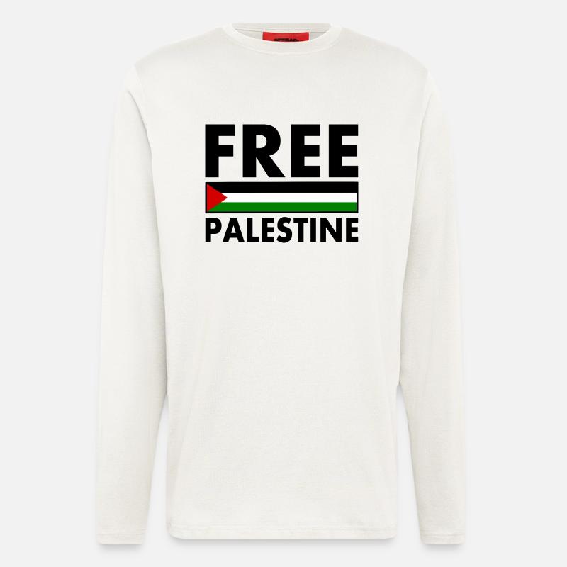 Free palestine - Langarmshirt - made by SPREAD  - OFF WHITE