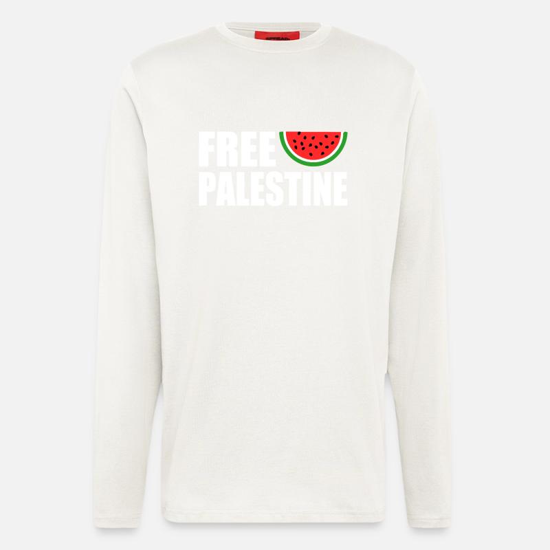 Free palestine - Langarmshirt - made by SPREAD  - OFF WHITE