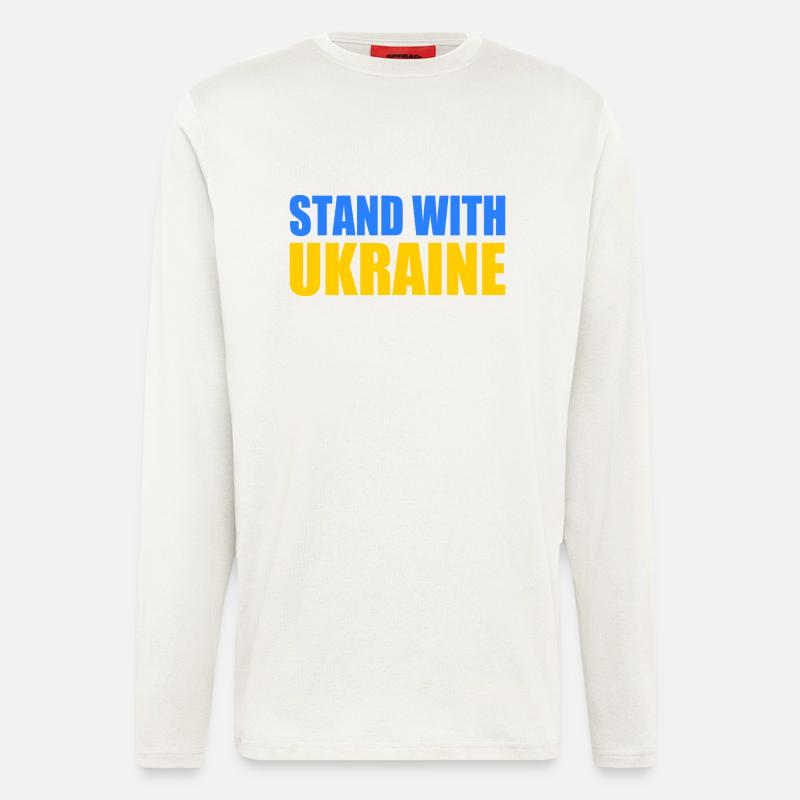 stand with ukraine - Langarmshirt - made by SPREAD  - OFF WHITE