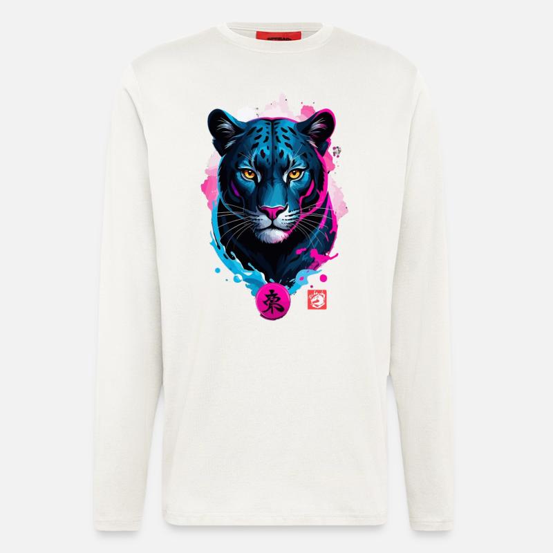 Panther Dream Pink Blue - Longsleeve - made by SPREAD  - OFF WHITE