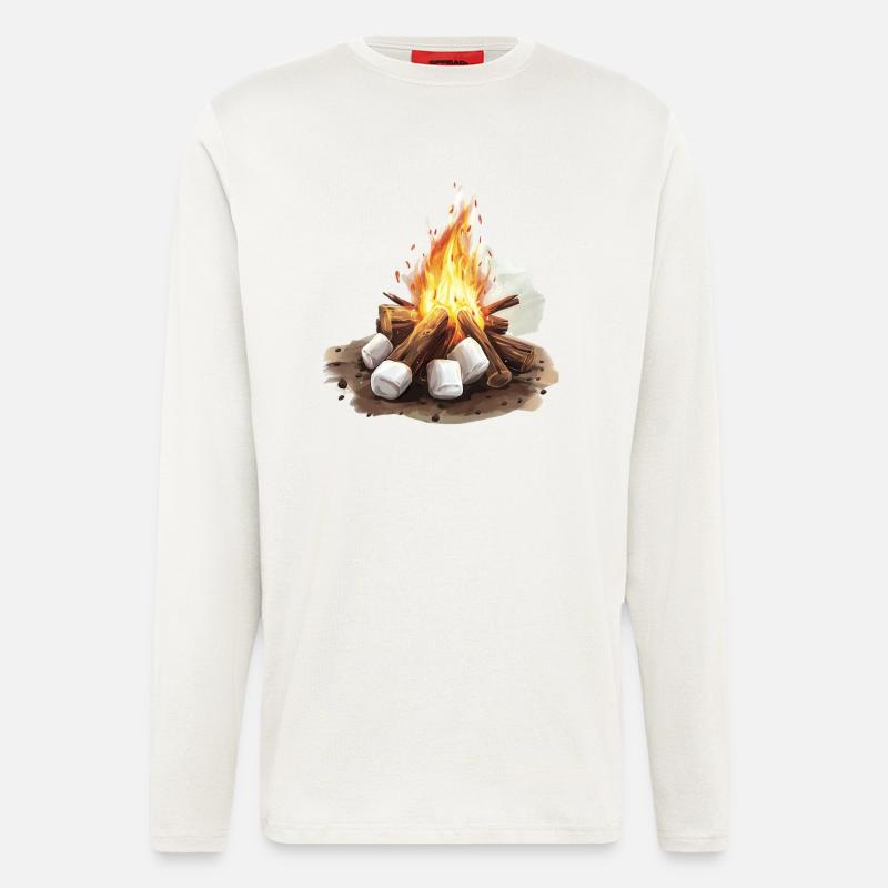 Gemütliches Lagerfeuer mit Marshmallows - Langarmshirt - made by SPREAD - OFF WHITE