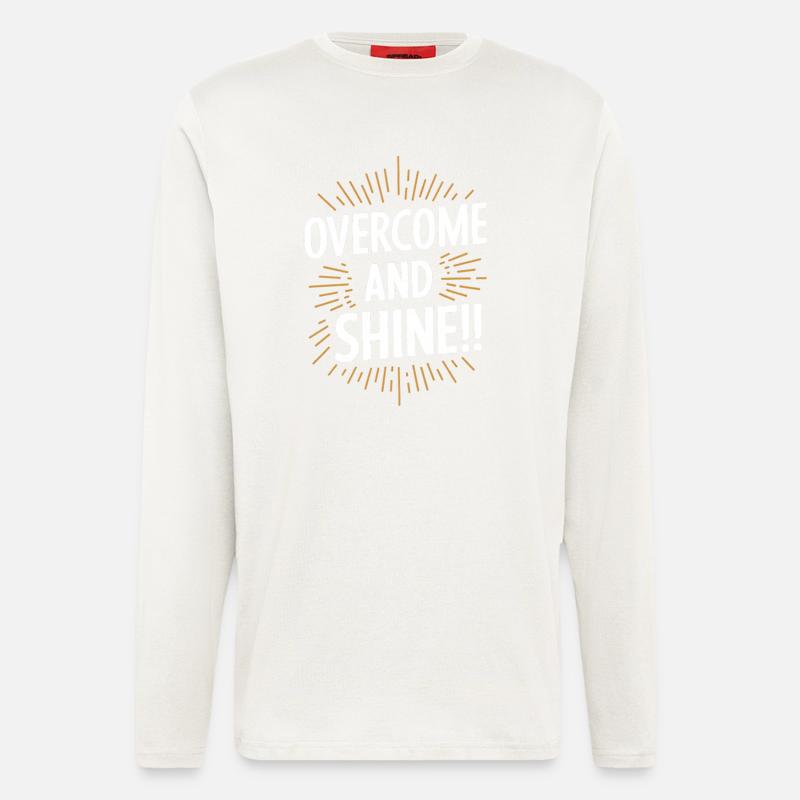 Surmonter et rayonner de motivation - Manches longues bio décontracté fabriqué en UE - OFF WHITE