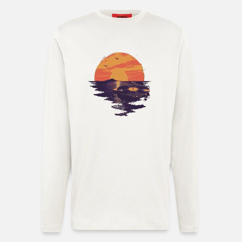 Sunset Vinyl Retro Charm - Longsleeve - made by SPREAD  - OFF WHITE