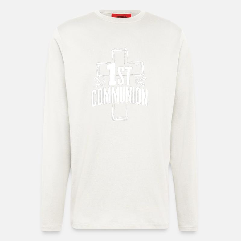 First Communion Cross Design - Longsleeve - made by SPREAD  - OFF WHITE