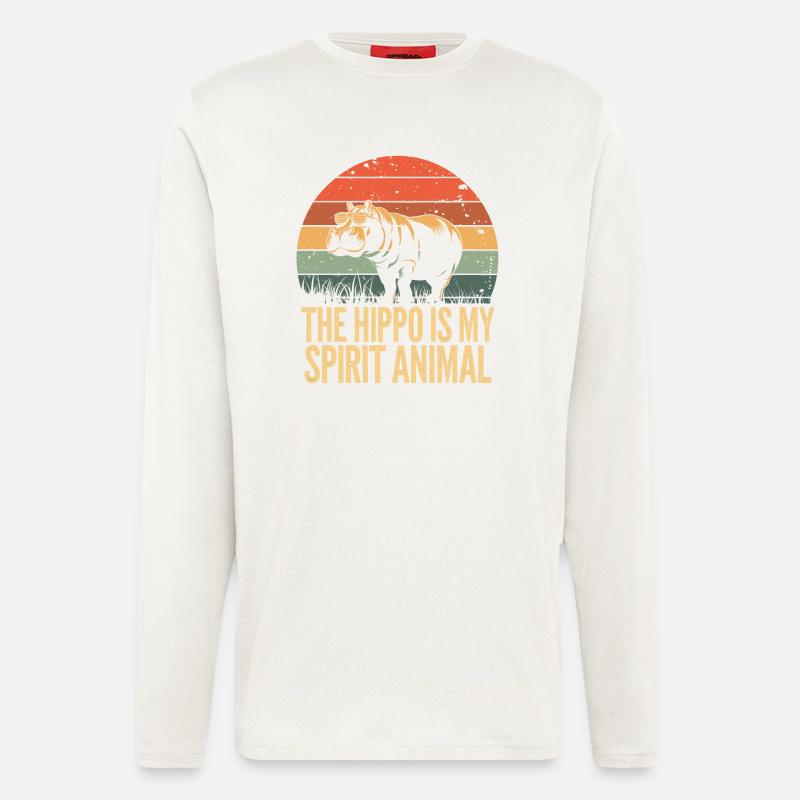 Das Nilpferd Ist Mein Geisttier - Langarmshirt - made by SPREAD  - OFF WHITE