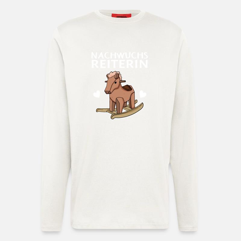 Reiterin Nachwuchs Pferd - Langarmshirt - made by SPREAD - OFF WHITE