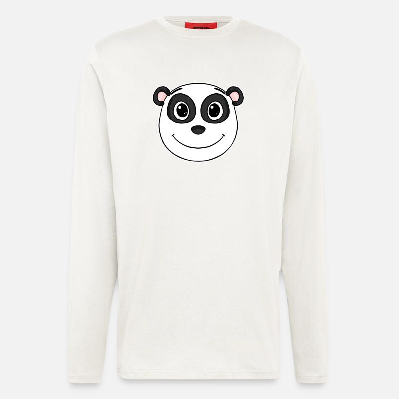 Panda - Manches longues bio décontracté fabriqué en UE - OFF WHITE