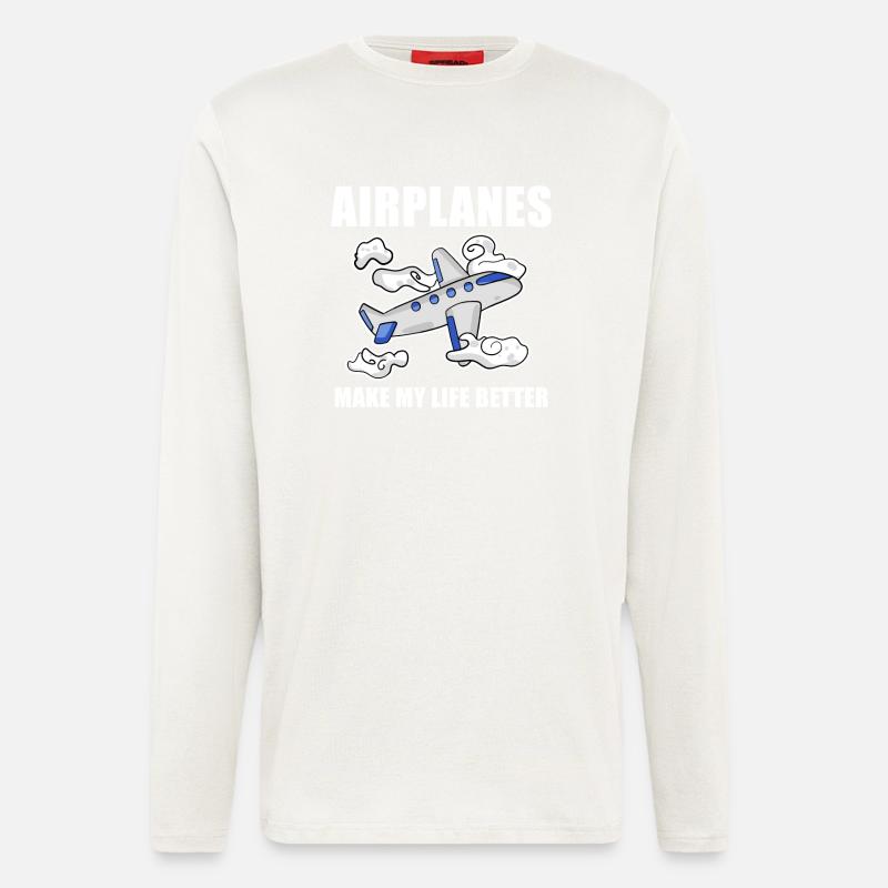 Flugzeug - Langarmshirt - made by SPREAD  - OFF WHITE
