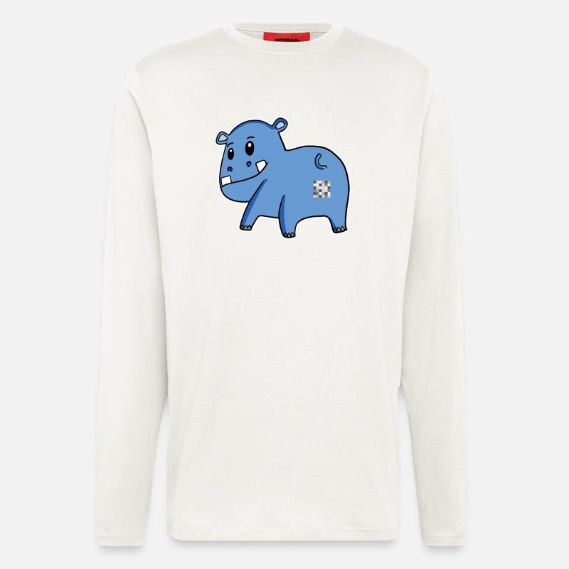 Nilpferd Arsch - Nilpferd Hintern - Langarmshirt - made by SPREAD - OFF WHITE