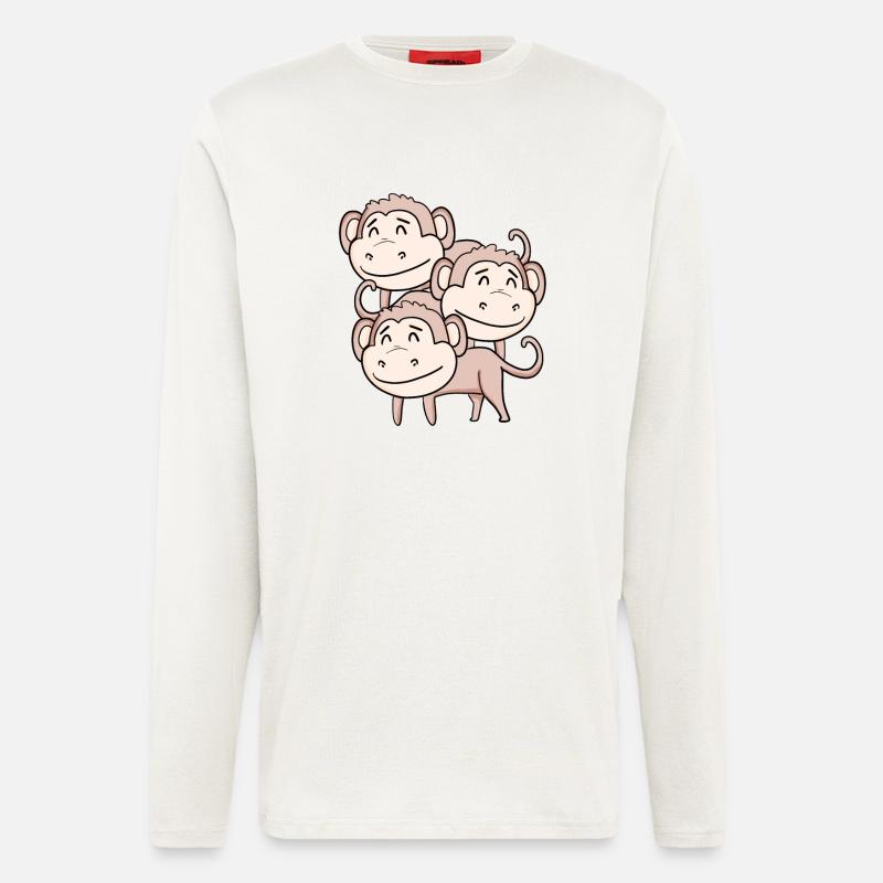 Cute Monkeys - Monkey - Longsleeve - made by SPREAD  - OFF WHITE