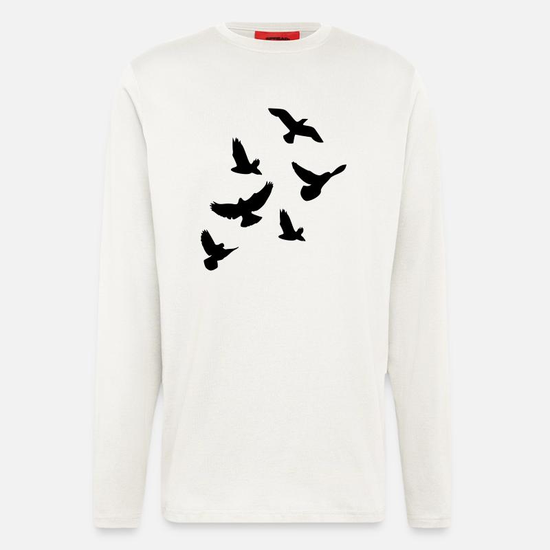 Vögel - Langarmshirt - made by SPREAD  - OFF WHITE