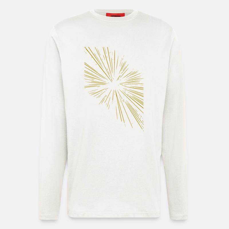 Abstract rays / gold / pattern / line - Longsleeve - made by SPREAD  - OFF WHITE