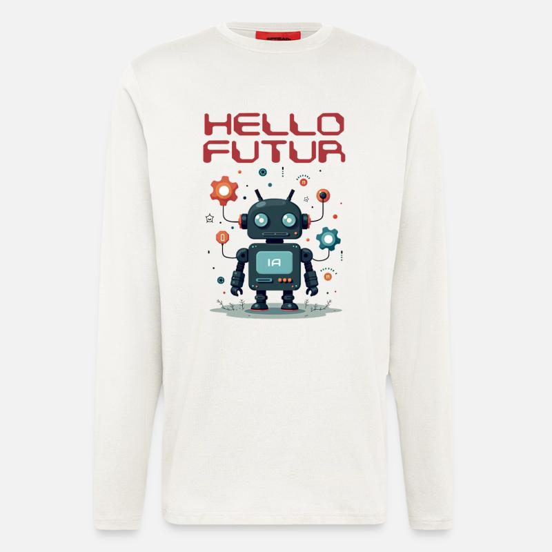 Hello Future Character by Helfspawn - Longsleeve - made by SPREAD  - OFF WHITE