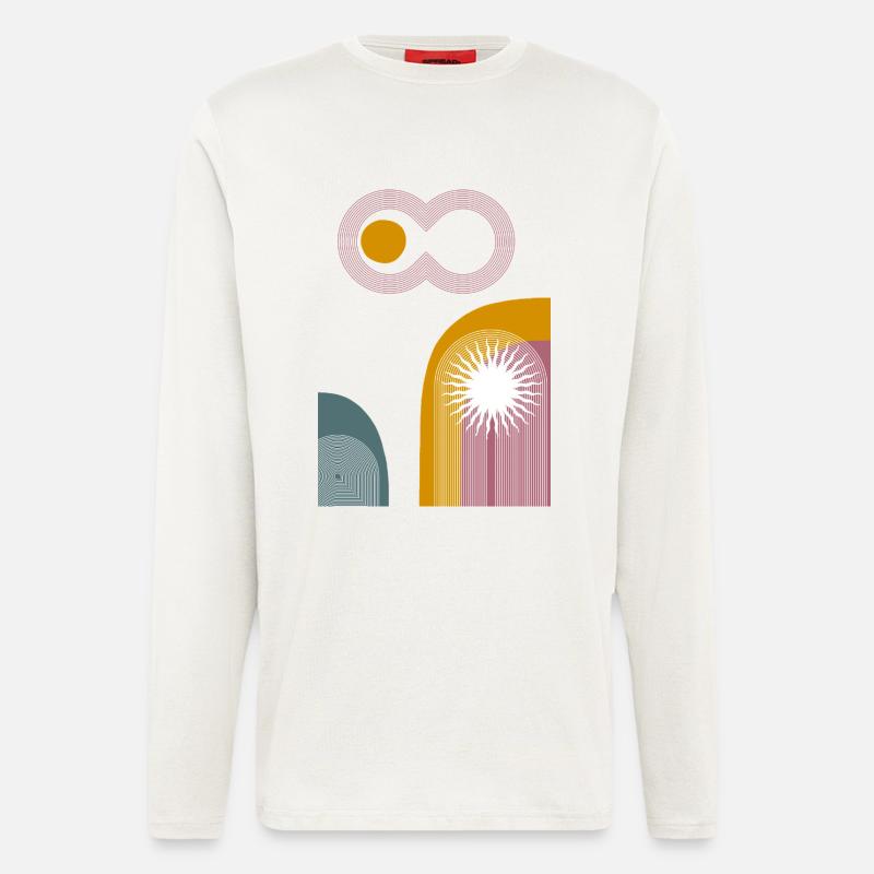 Pink Infinity Sun Abstrakter Bogen-Grafik - Langarmshirt - made by SPREAD  - OFF WHITE
