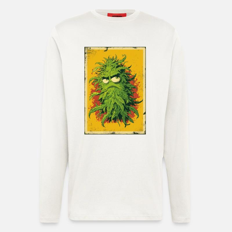 Grumpy Leaf Pop Art Cannabis - Longsleeve - made by SPREAD  - OFF WHITE