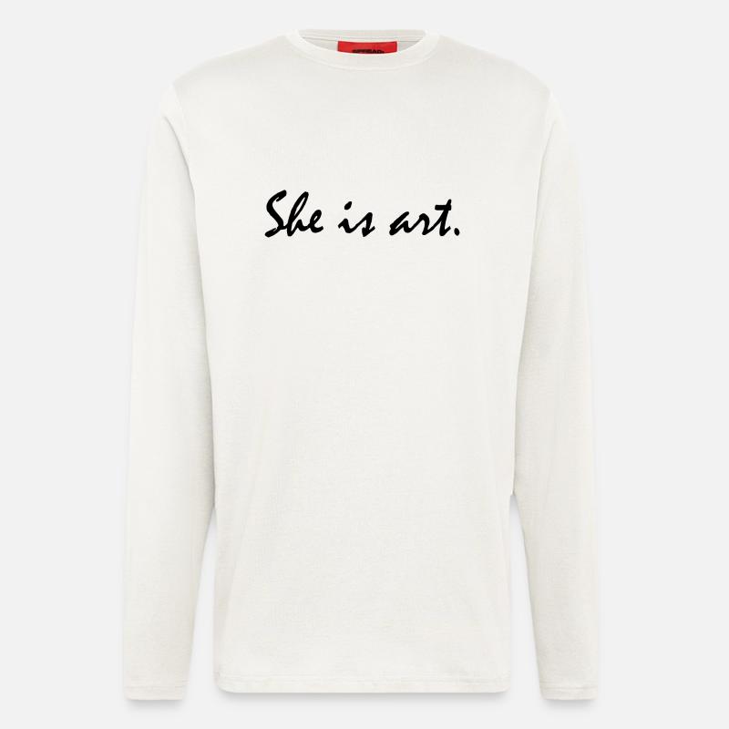 She is art - Langarmshirt - made by SPREAD  - OFF WHITE