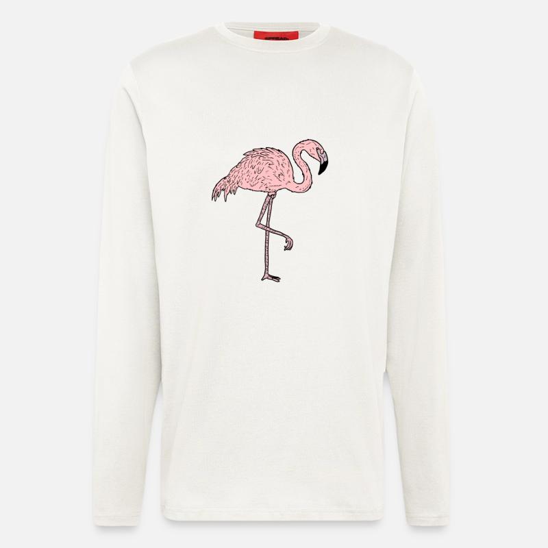 Flamingo - Comicstyle - Langarmshirt - made by SPREAD  - OFF WHITE