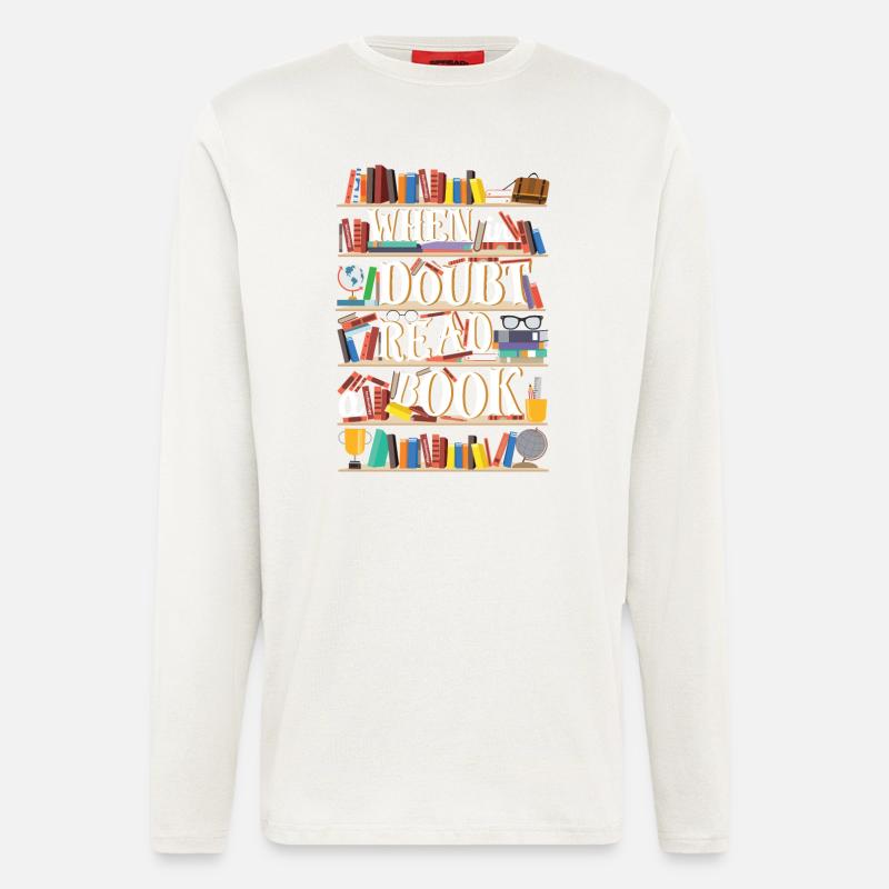 Lesen Buch - Langarmshirt - made by SPREAD - OFF WHITE