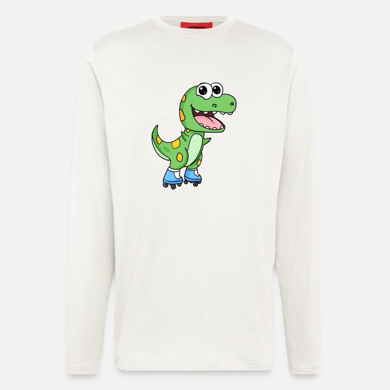 Inline Skating Rollschuhe Dinosaurier - Langarmshirt - made by SPREAD  - OFF WHITE