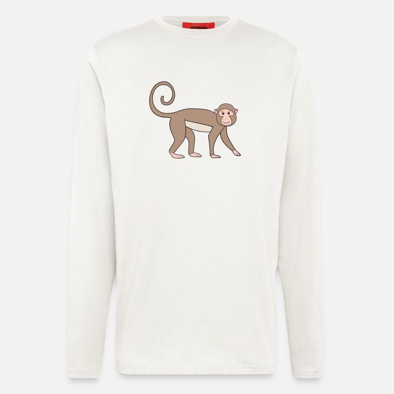 Büschelaffe Affe - Langarmshirt - made by SPREAD  - OFF WHITE