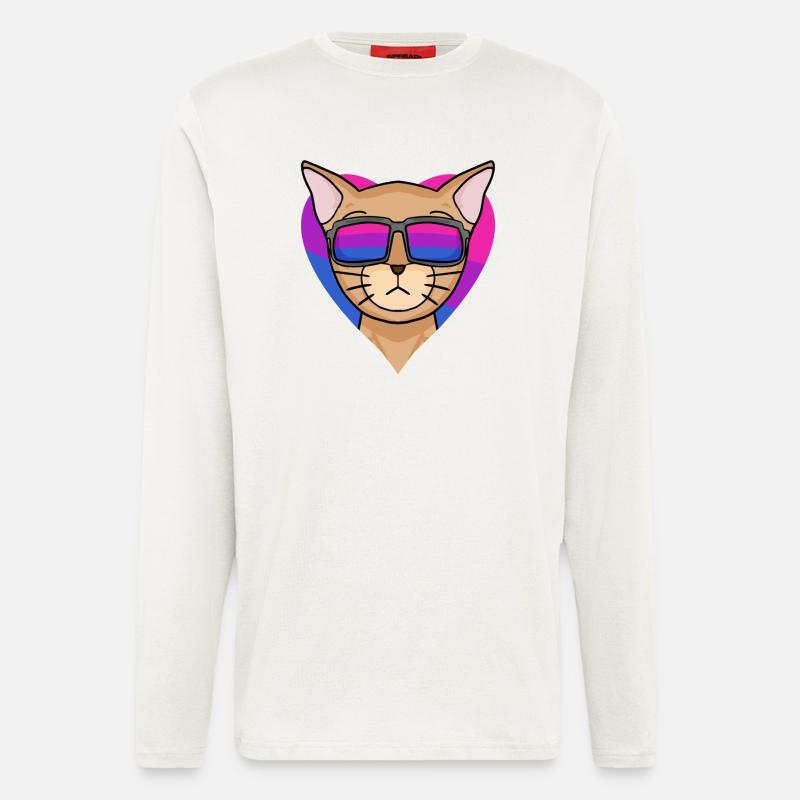 Bisexuell Abessinierkatze Katze Geschenk - Langarmshirt - made by SPREAD  - OFF WHITE