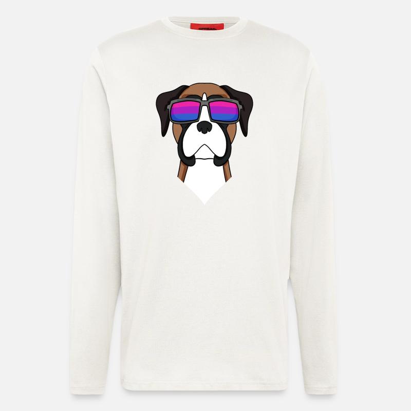 Bisexuell Deutscher Boxer Hund Geschenk - Langarmshirt - made by SPREAD  - OFF WHITE