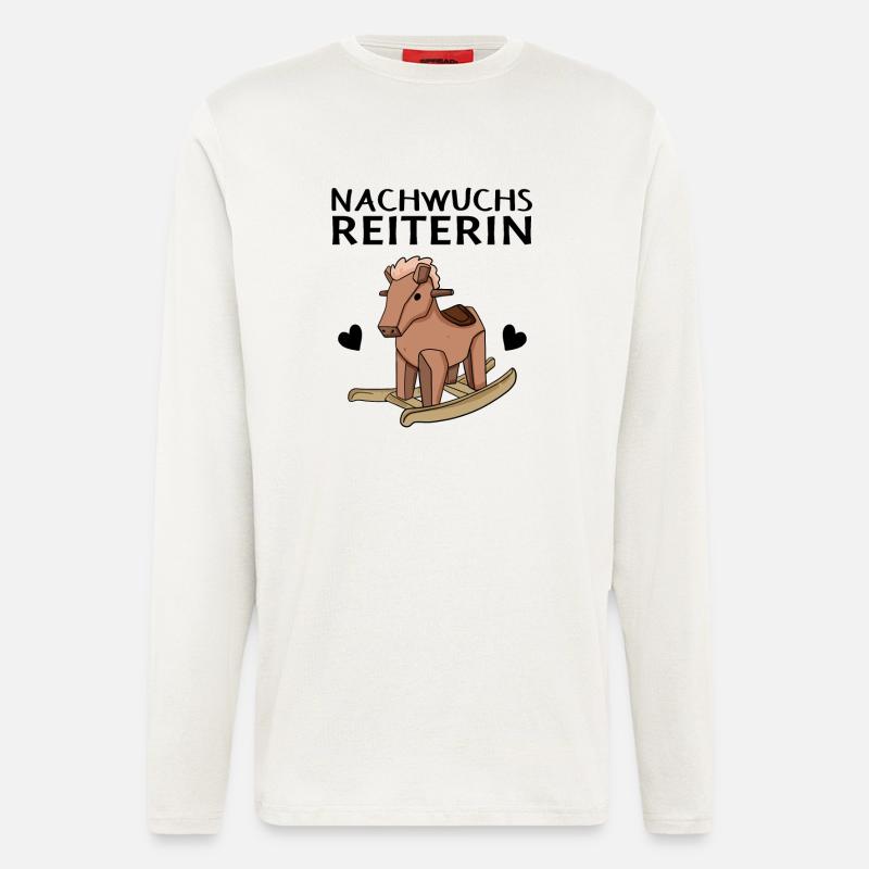Reiterin Nachwuchs Pferd - Langarmshirt - made by SPREAD  - OFF WHITE