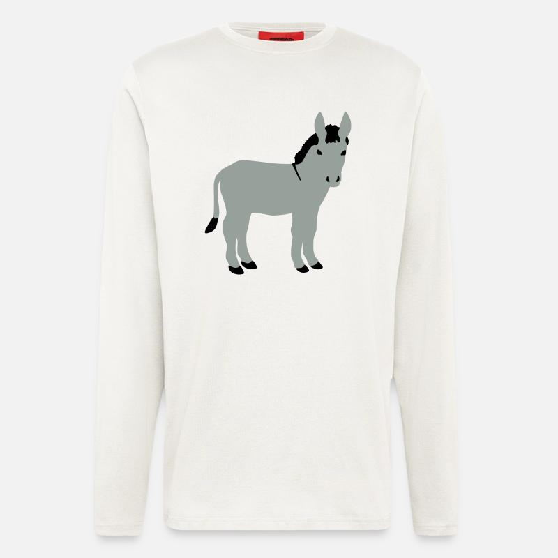 Eselchen Vektor vorn - Langarmshirt - made by SPREAD  - OFF WHITE
