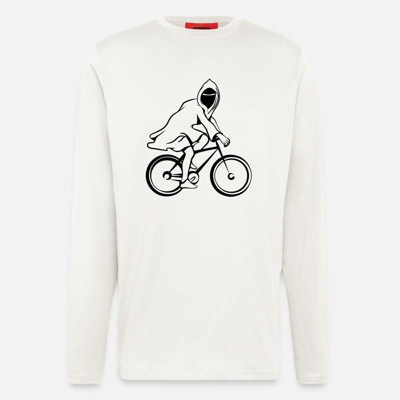 fahrrad gespenst geist witzig - Langarmshirt - made by SPREAD  - OFF WHITE