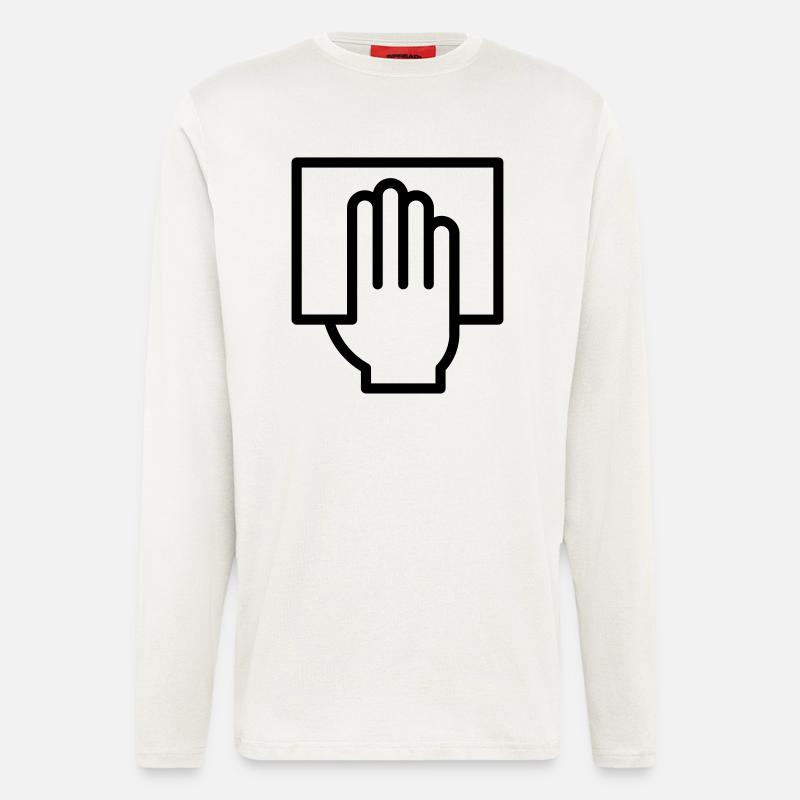 Hand mit Stimmzettel - Langarmshirt - made by SPREAD  - OFF WHITE