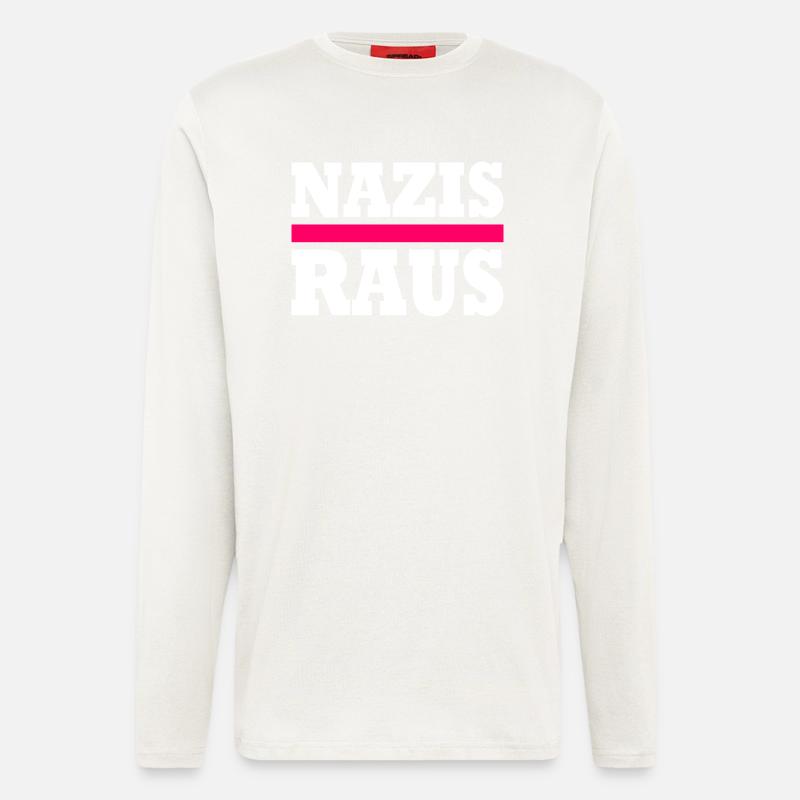 Nazis raus - Langarmshirt - made by SPREAD  - OFF WHITE