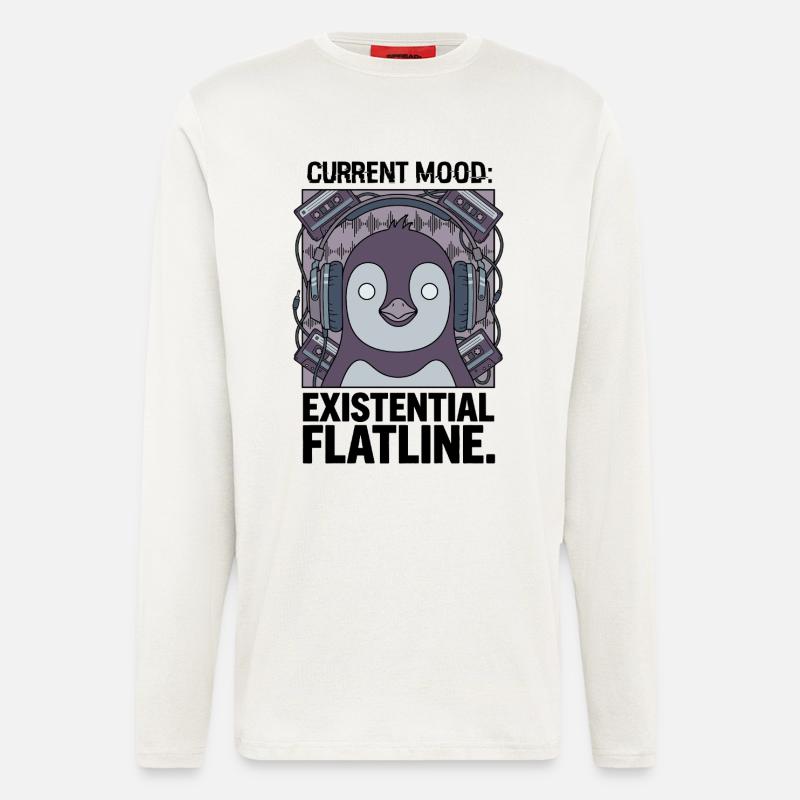 Current mood Existential zero line - Longsleeve - made by SPREAD  - OFF WHITE