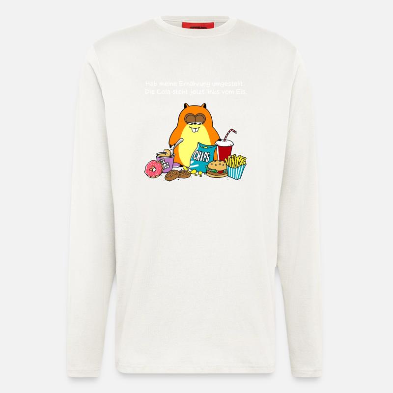 Ernährungsumstellung (whiteline) - Langarmshirt - made by SPREAD  - OFF WHITE