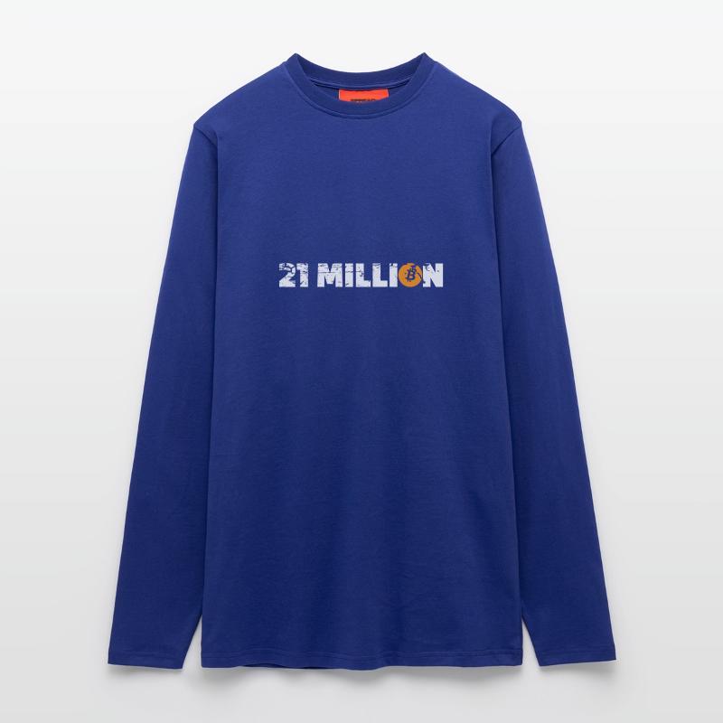 21 millones de criptomonedas Bitcoin Camiseta de manga larga ecológica de corte relaxed fabricada en la UE