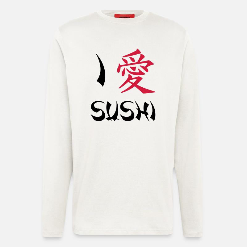 Ich liebe Sushi - Langarmshirt - made by SPREAD - OFF WHITE