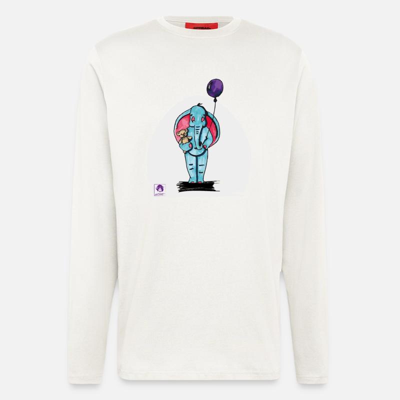 Elijah der Elefant - Langarmshirt - made by SPREAD  - OFF WHITE