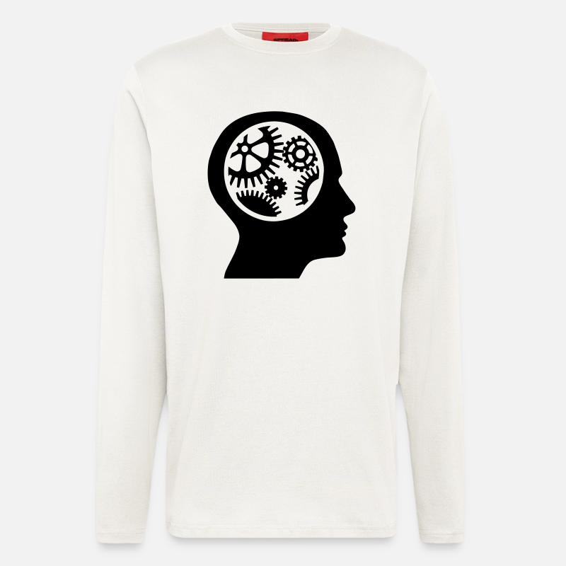 Gears in the head - silhouette - Longsleeve - made by SPREAD  - OFF WHITE