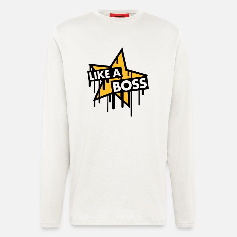 like_a_boss_star - Langarmshirt - made by SPREAD  - OFF WHITE