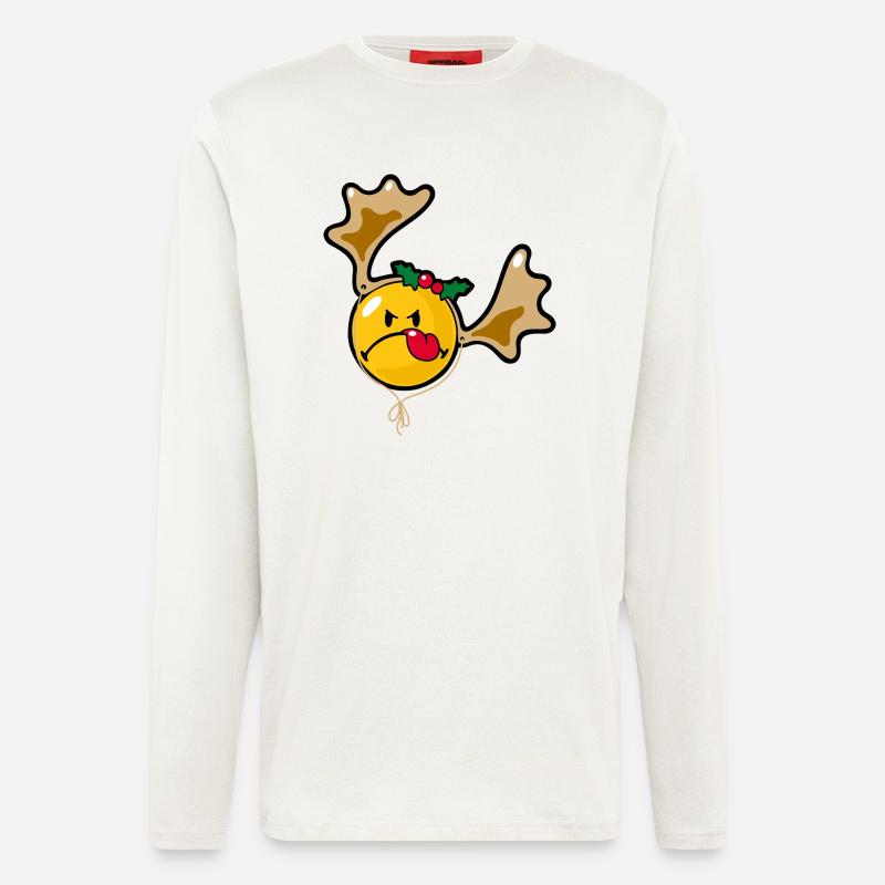 Smiley Christmas Bad Mood - Langarmshirt - made by SPREAD  - OFF WHITE