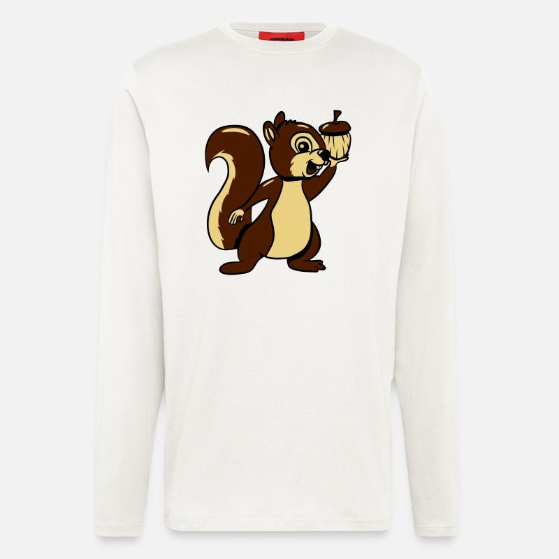 Eichhörmchen futter freude lieb - Langarmshirt - made by SPREAD  - OFF WHITE