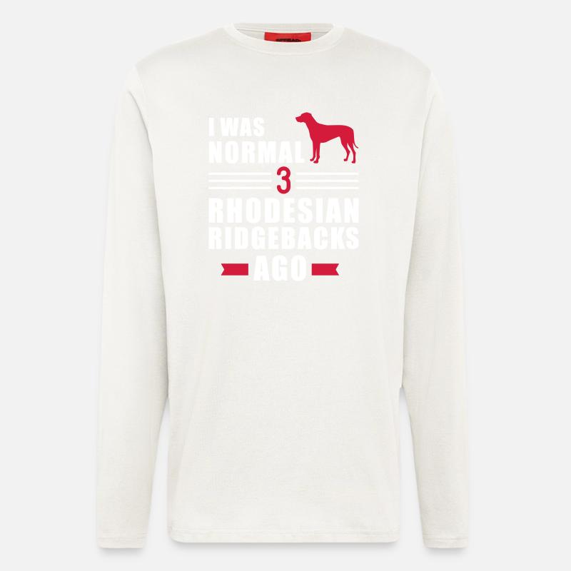 Rhodesian Ridgeback - Manches longues bio décontracté fabriqué en UE - OFF WHITE