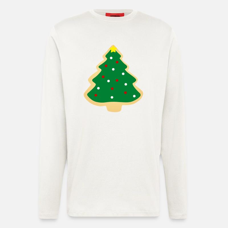 Weihnachtsbaum-Plätzchen - Langarmshirt - made by SPREAD  - OFF WHITE