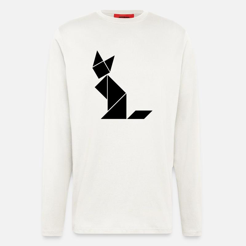 Tangram Katze - Langarmshirt - made by SPREAD  - OFF WHITE