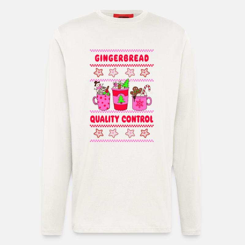 Gingerbread Quality Control - neon pink - Langarmshirt - made by SPREAD  - OFF WHITE