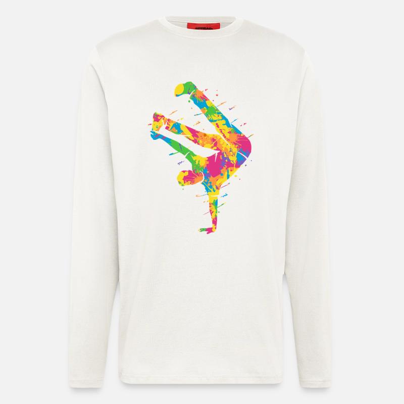 Breakdancing Bunt Breakdancer Jungen Breakdance - Langarmshirt - made by SPREAD  - OFF WHITE