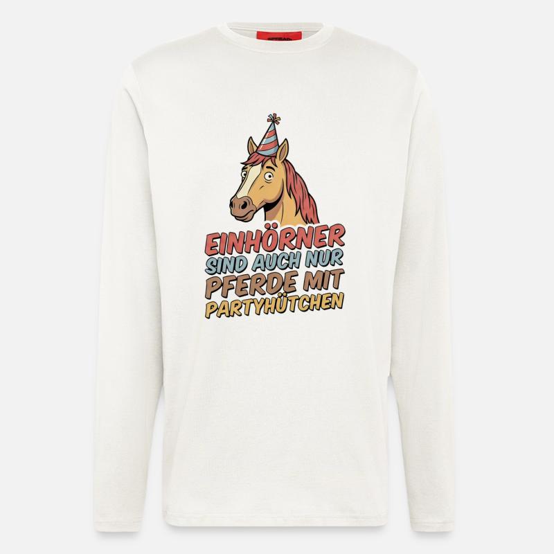 Partypferd mit Hut - Langarmshirt - made by SPREAD  - OFF WHITE