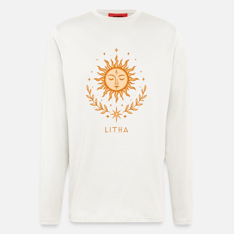 Litha Sun – Spiritual Boho Motif - Longsleeve - made by SPREAD  - OFF WHITE