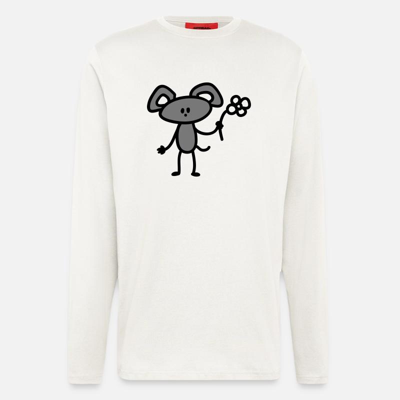 Mouse with flower - Longsleeve - made by SPREAD  - OFF WHITE