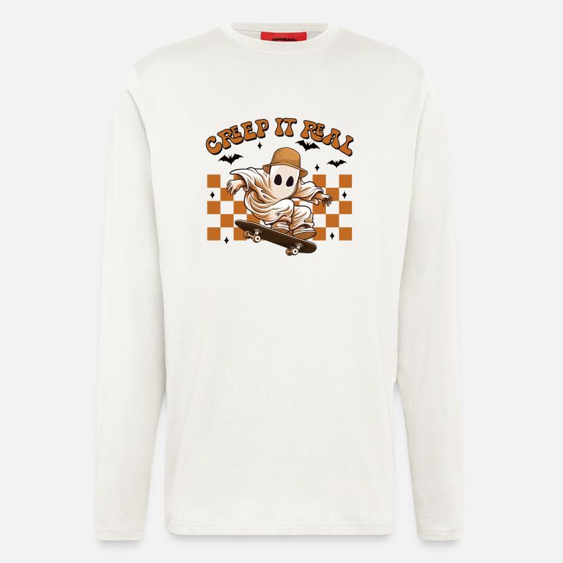 Halloween Creep It Real - Langarmshirt - made by SPREAD - OFF WHITE